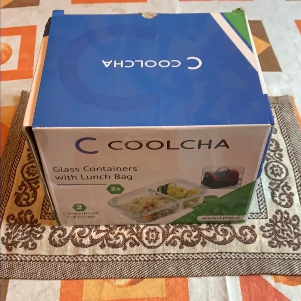 Coolcha lunchbag with glass food containers